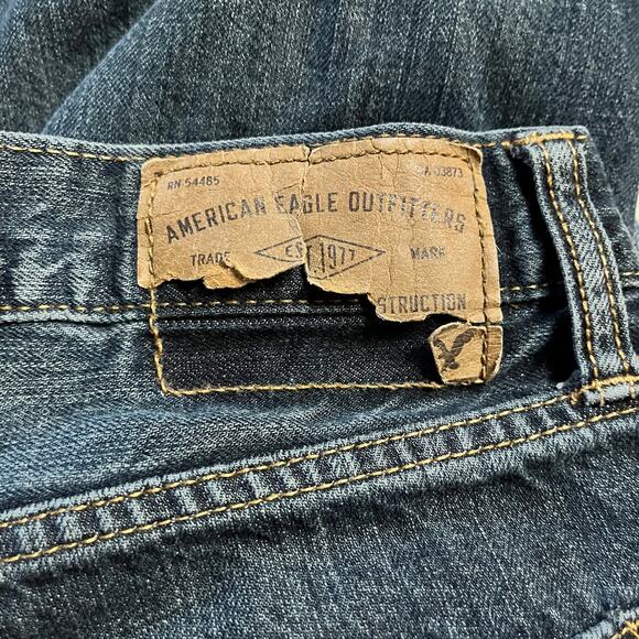 AEO American Eagle Mens Denim Jeans Original Boot 34 x 31 Distressed 100% Cotton - Picture 6 of 6